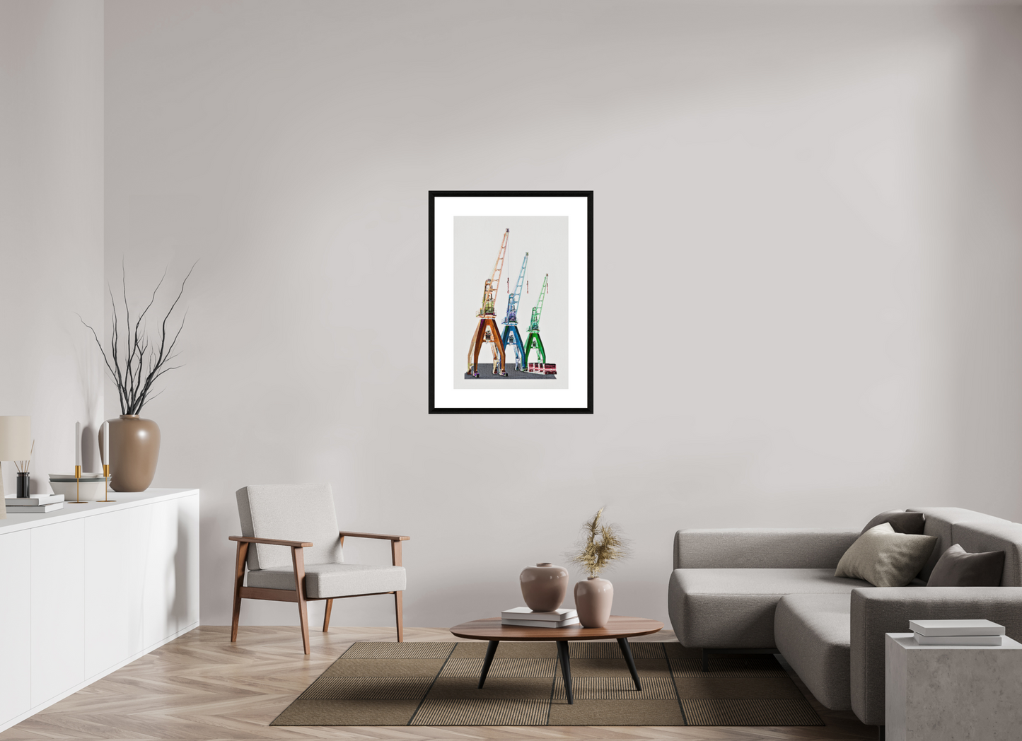 60 x 90 cm, Le Havre _ Framed _Passepartout_Photo Silk Baryta Hahnemuehle Grue_de_quai
