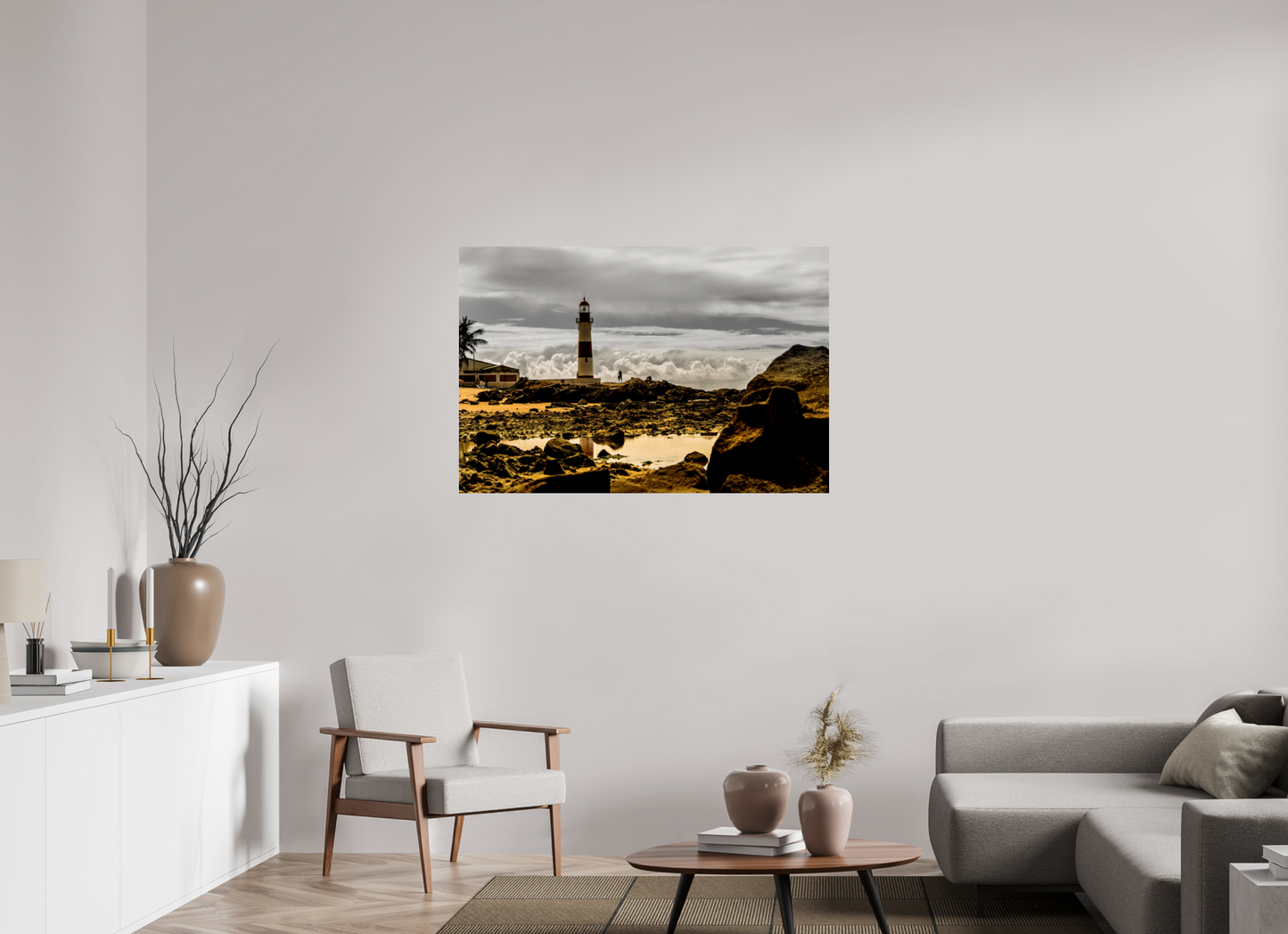 120 x 80 cm, Fine Art Print auf Alu-Dibond ohne Aufhang Farol de Itapoã - Salvador - BA
