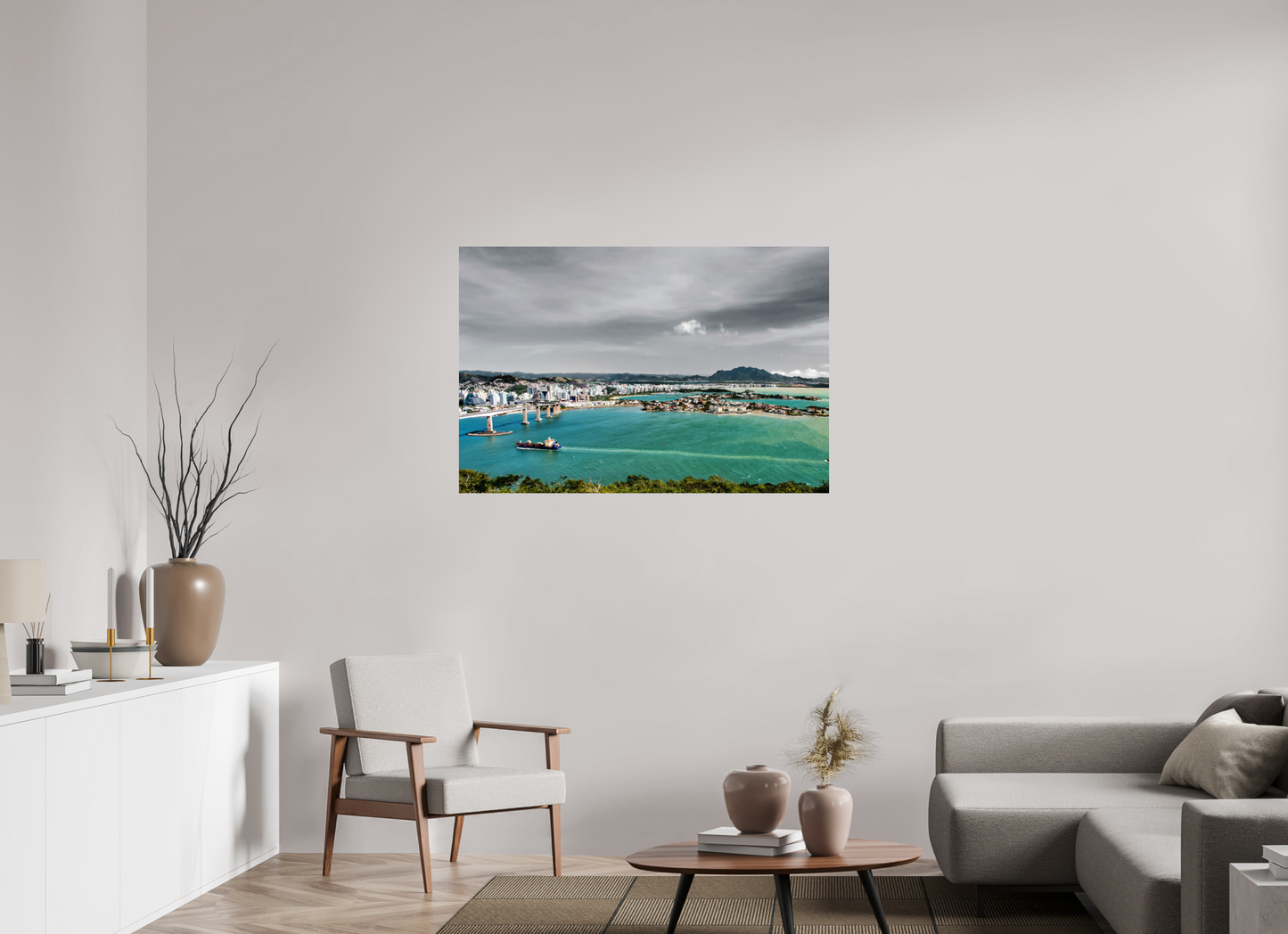120 x 80 cm, Fine Art Print auf Alu-Dibond ohne Aufhang Morro do Moreno - Vitória - ES
