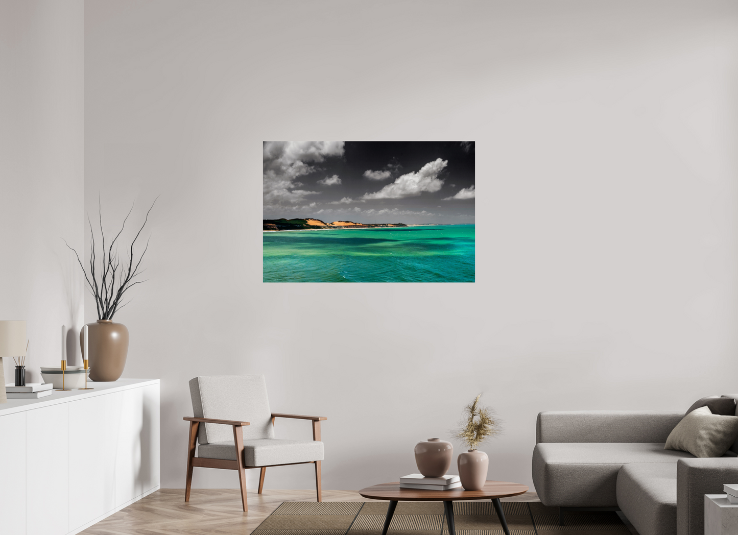 120 x 80 cm, Fine Art Print auf Alu-Dibond ohne Aufhang Mirante dos Golfinhos - Tibau do Sul - RN