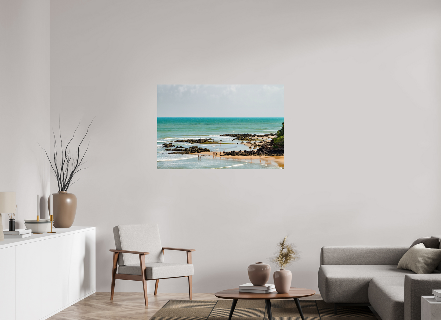 120 x 80 cm, Fine Art Print auf Alu-Dibond ohne Aufhang Praia de Ponta Negra - RN
