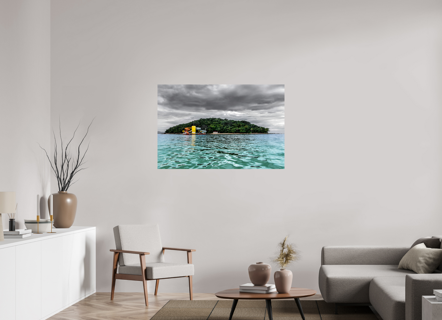 120 x 80 cm, Fine Art Print auf Alu-Dibond ohne Aufhang lha de Maranduba - Ubatuba - SP