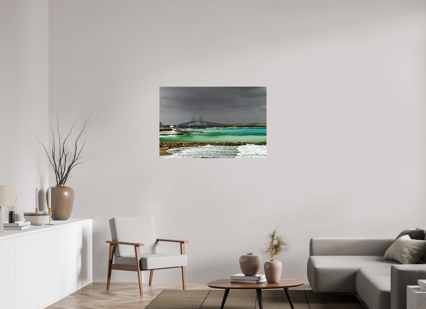 105 x 70 cm, Fine Art Print auf Alu-Dibond ohne Aufhang Praia de Miami - Natal - RN