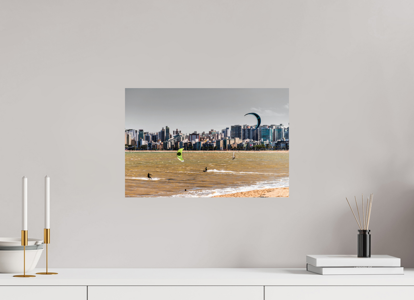 45 x 30 cm, Fine Art Print auf Alu-Dibond ohne Aufhang Praia de Camburi - Vitória - ES