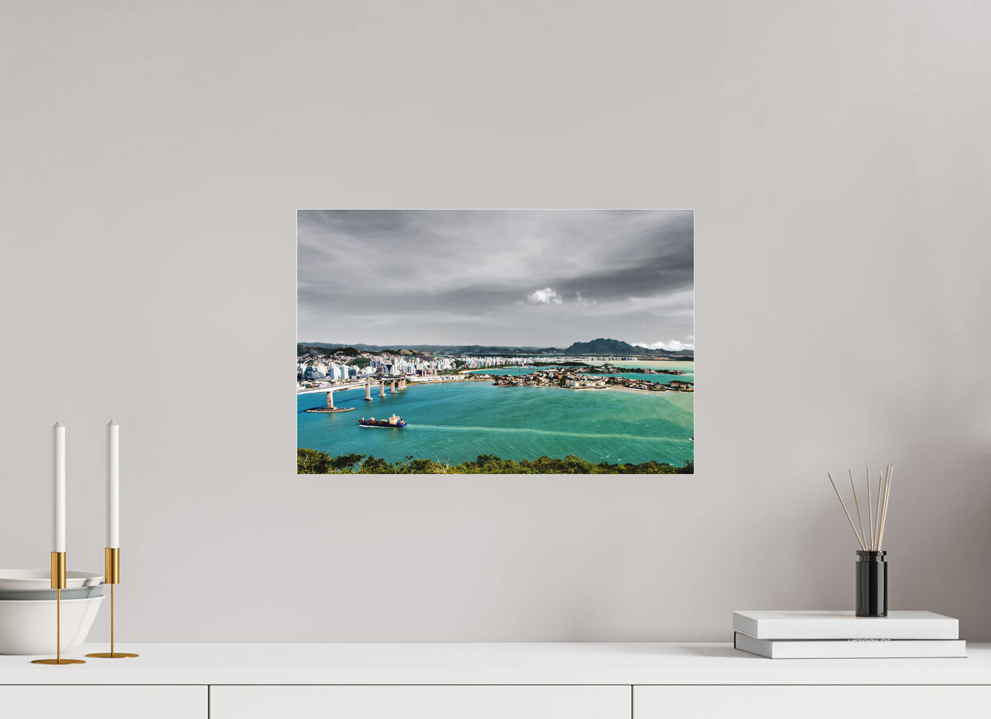 45 x 30 cm, Fine Art Acrylglas Matt Morro do Moreno - Vitória - ES