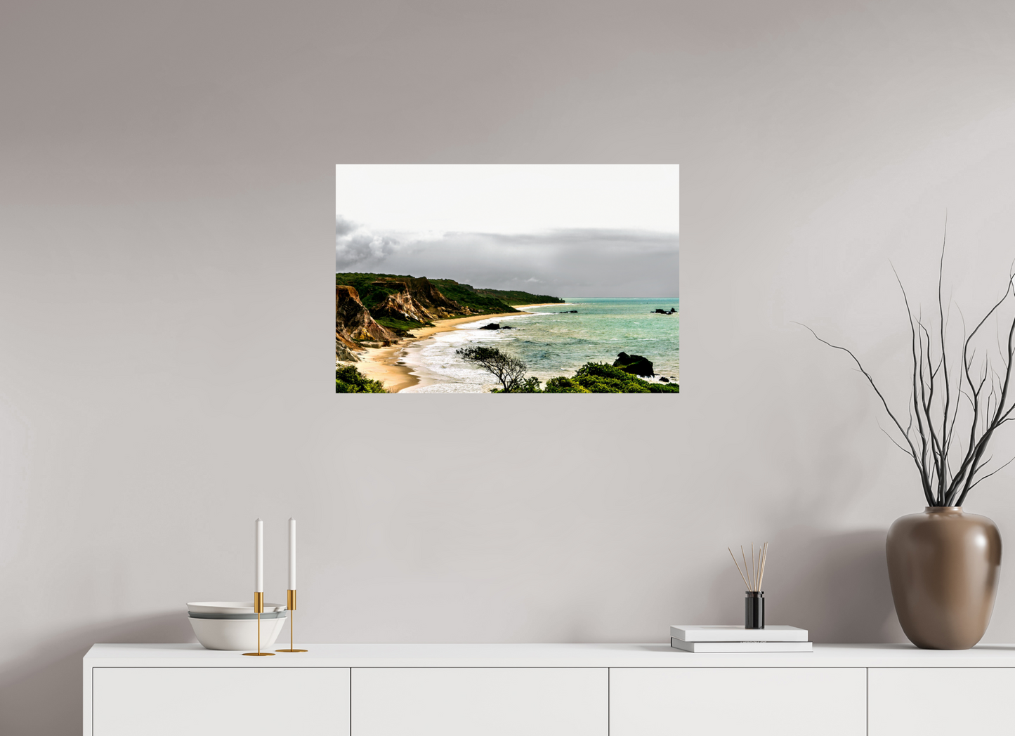 75 x 50 cm, Fine Art Print auf Alu-Dibond ohne Aufhang Praia Da Arapuca - Conde - PB