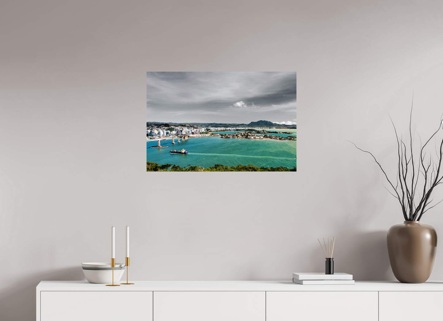 75 x 50 cm, Fine Art Print auf Alu-Dibond ohne Aufhang Morro do Moreno - Vitória - ES