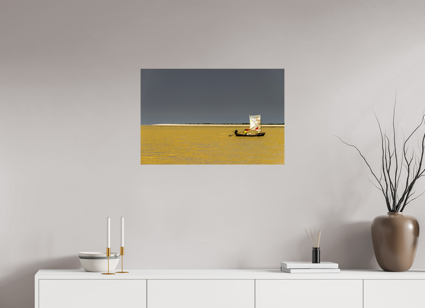 75 x 50 cm, Fine Art Print auf Alu-Dibond ohne Aufhang Praia de Grauçá - Caravelas - BA
