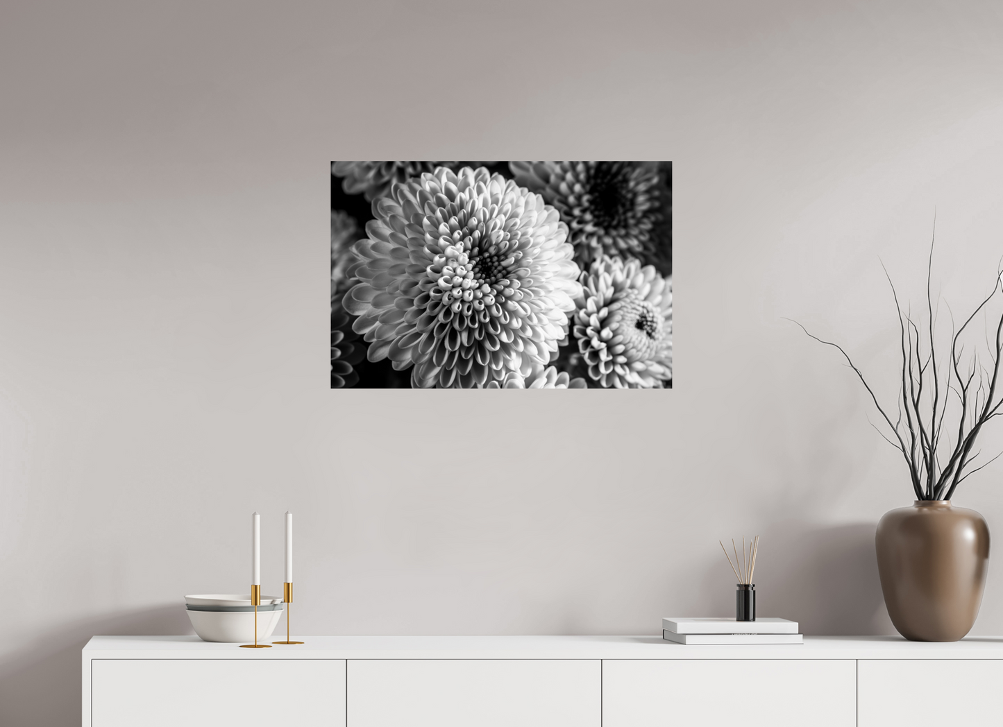 75 x 50 cm, Fine Art Print Baryta auf Alu-Dibond Chrysanthemen-02