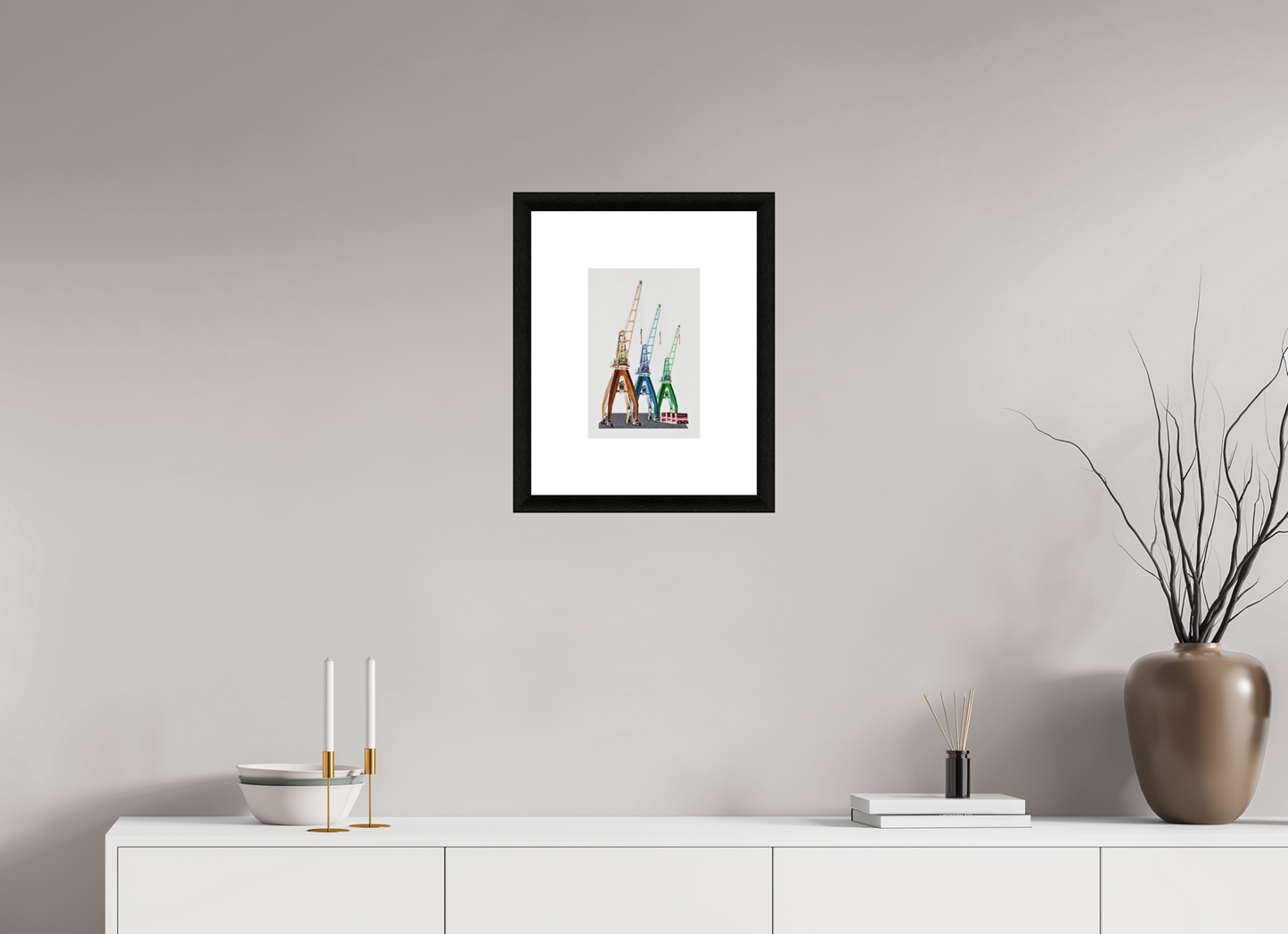 20 x 30 cm, Le Havre _ Framed _Passepartout_Photo Silk Baryta Hahnemuehle Grue_de_quai