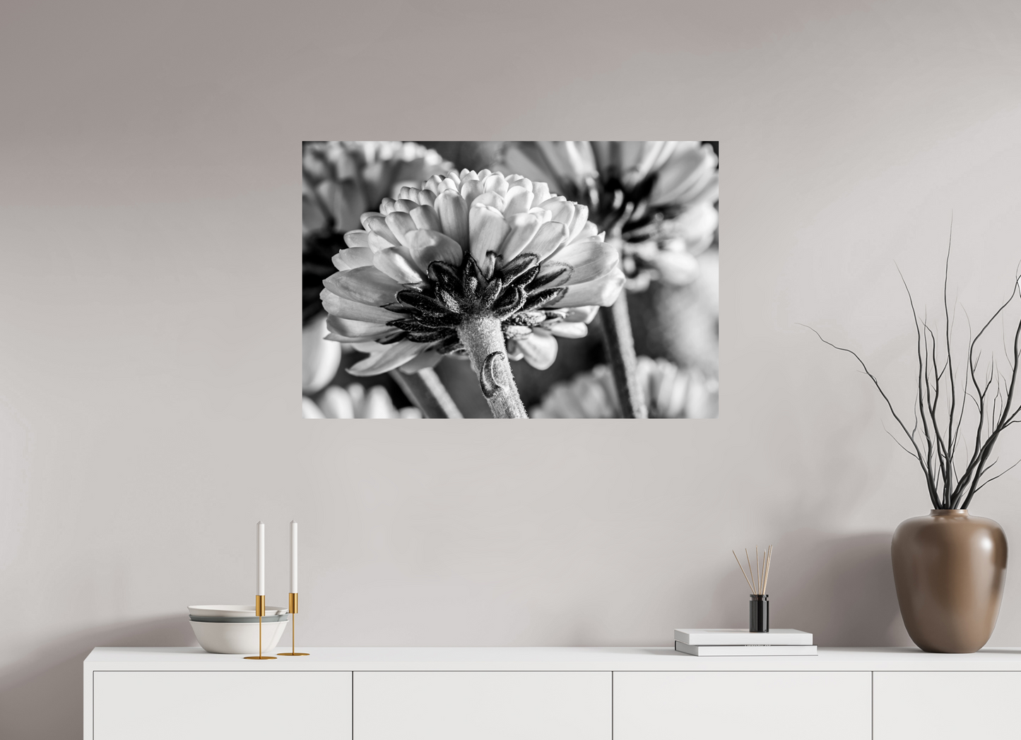 90 x 60 cm, ChromaLuxe HD Metal Print Chrysanthemen-03