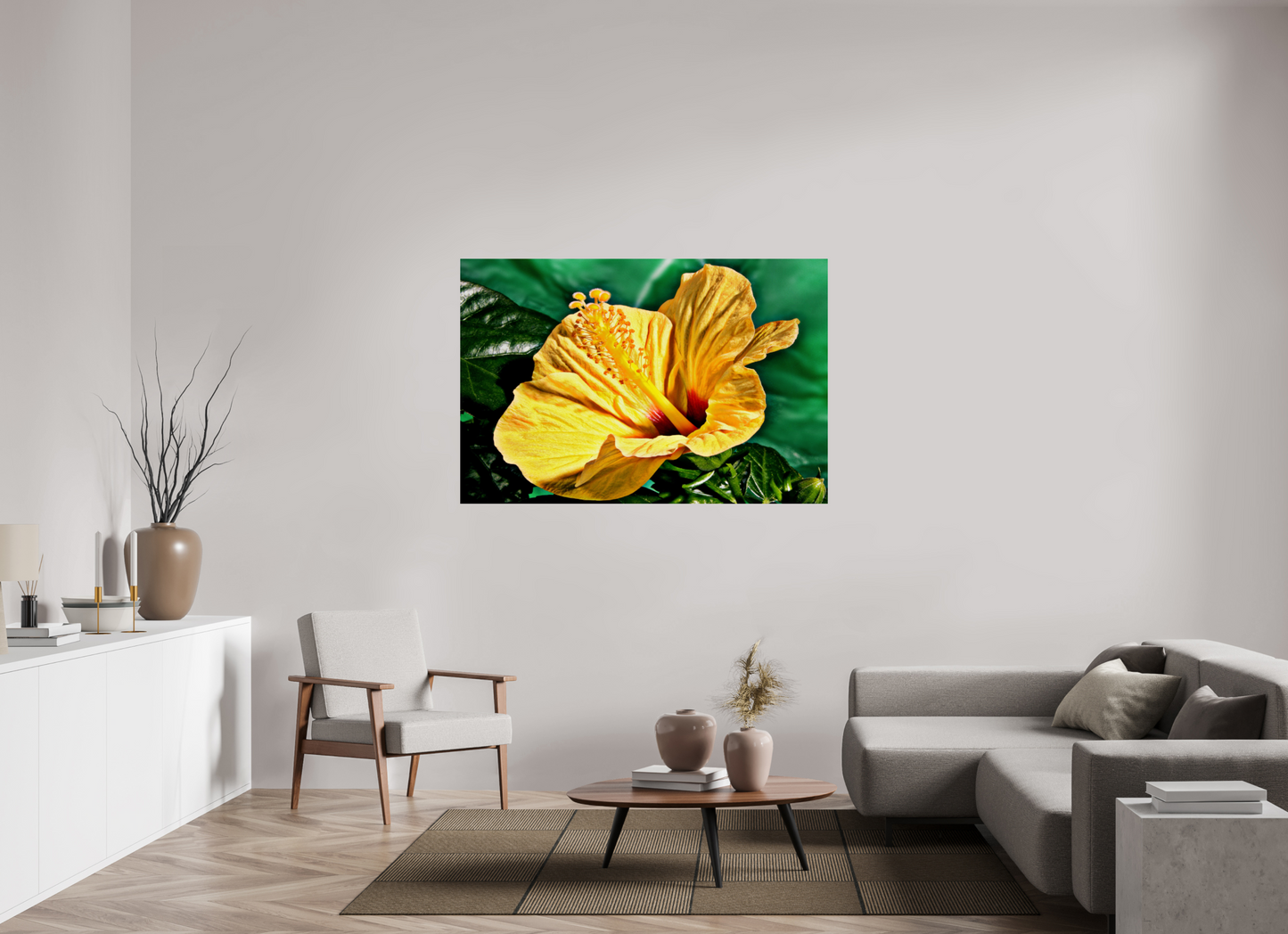 150 x 100 cm, ChromaLuxe HD Metal Print Hibiscus-02