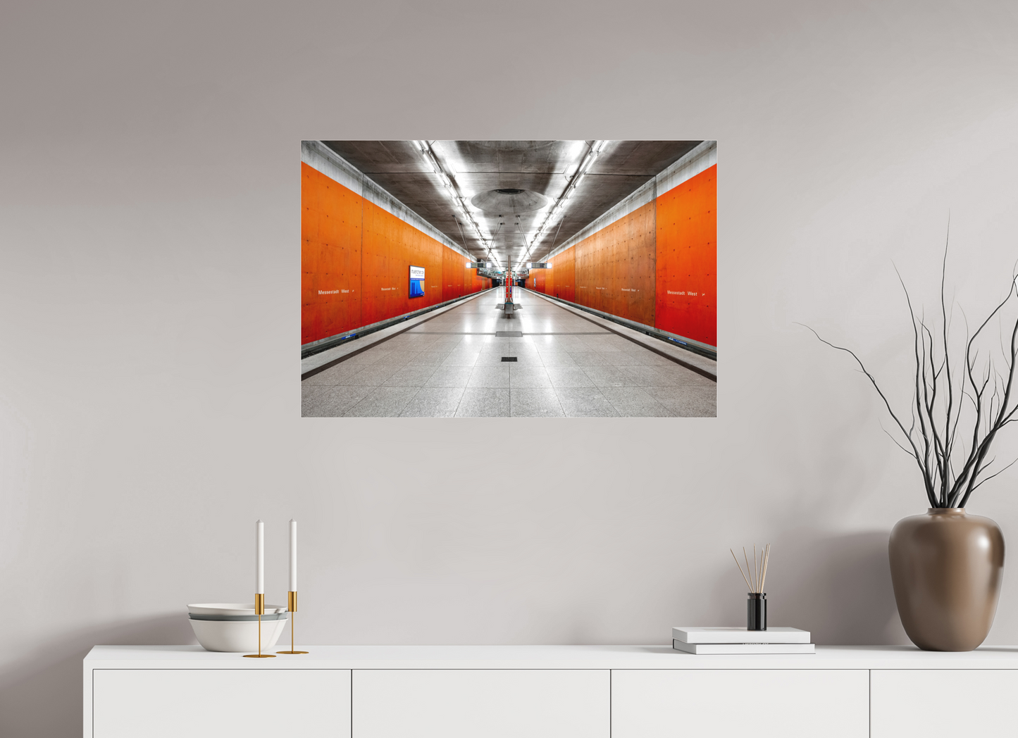 90 x 60 cm, Fine Art Acrylglas Matt Messestadt-West #1 München