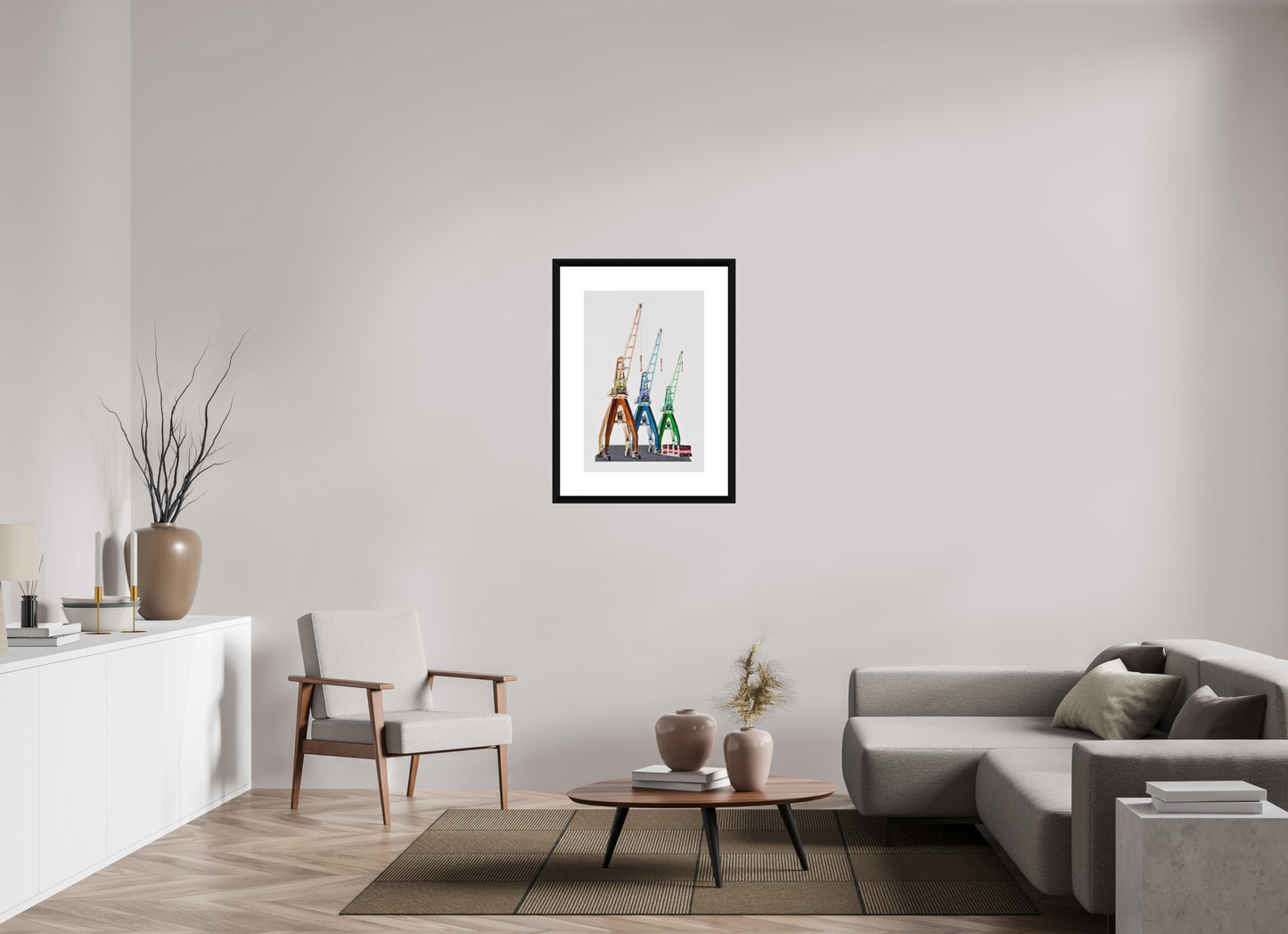50 x 75 cm, Le Havre _ Framed _Passepartout_Photo Silk Baryta Hahnemuehle Grue_de_quai