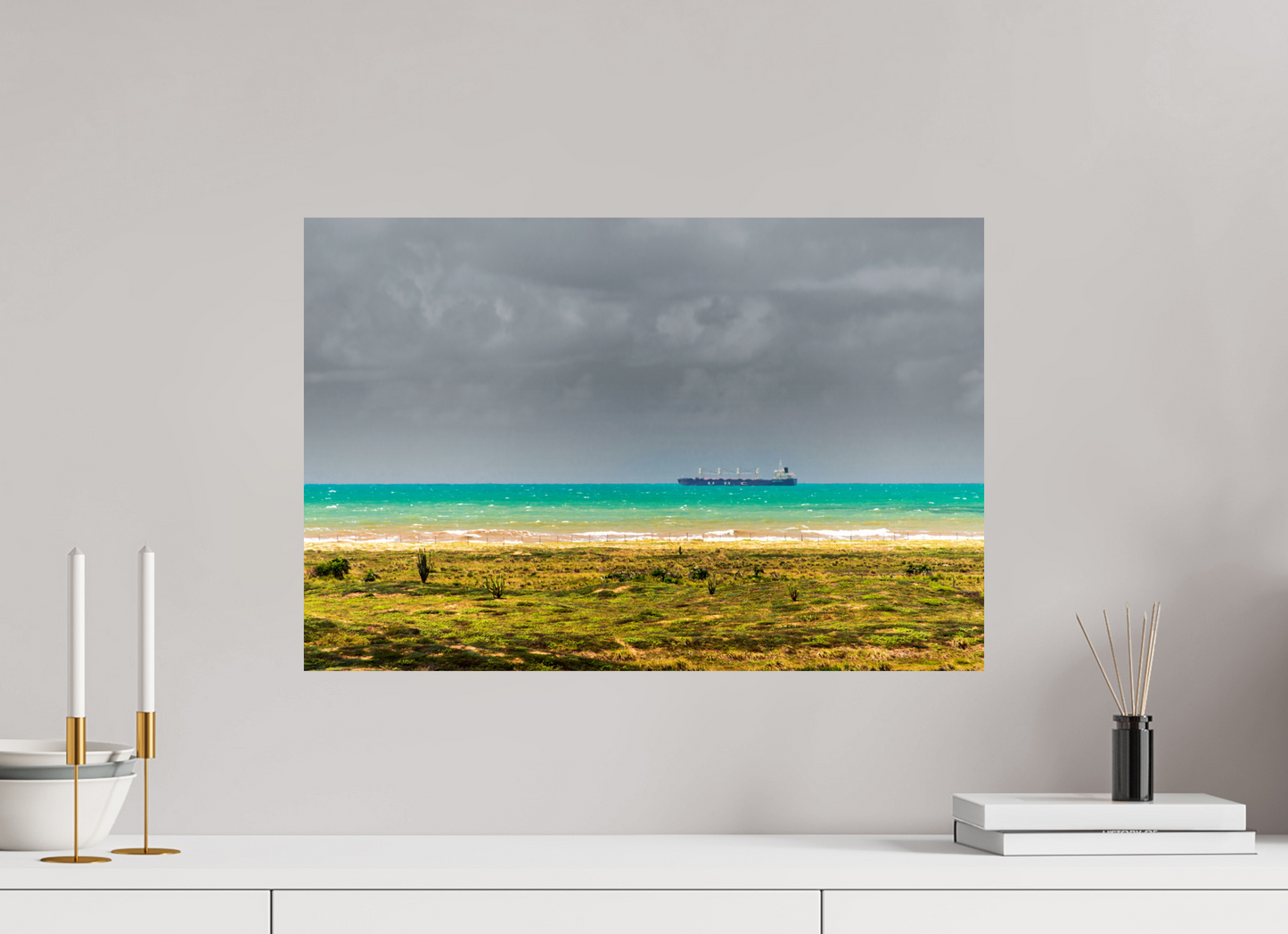 60 x 40 cm, Fine Art Print auf Alu-Dibond ohne Aufhang Barra dos Coqueiros - SE