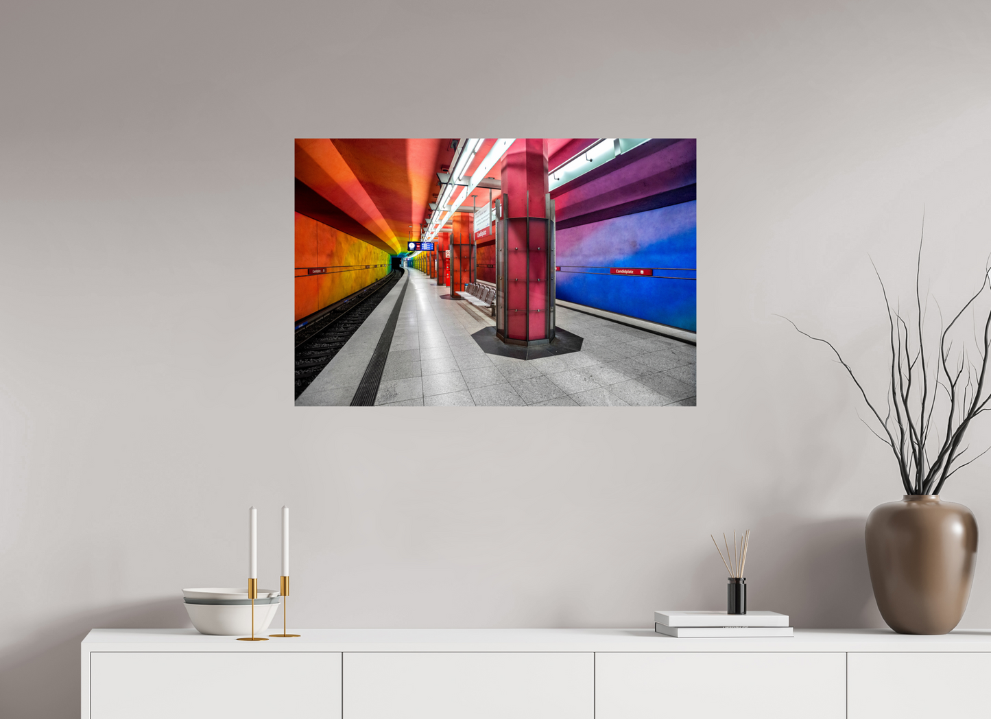 90 x 60 cm, Fine Art Print Metallic Edition Candidplatz #1 München