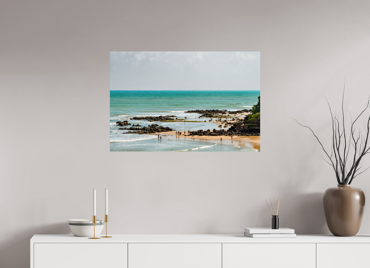 90 x 60 cm, Fine Art Print auf Alu-Dibond ohne Aufhang Praia de Ponta Negra - RN