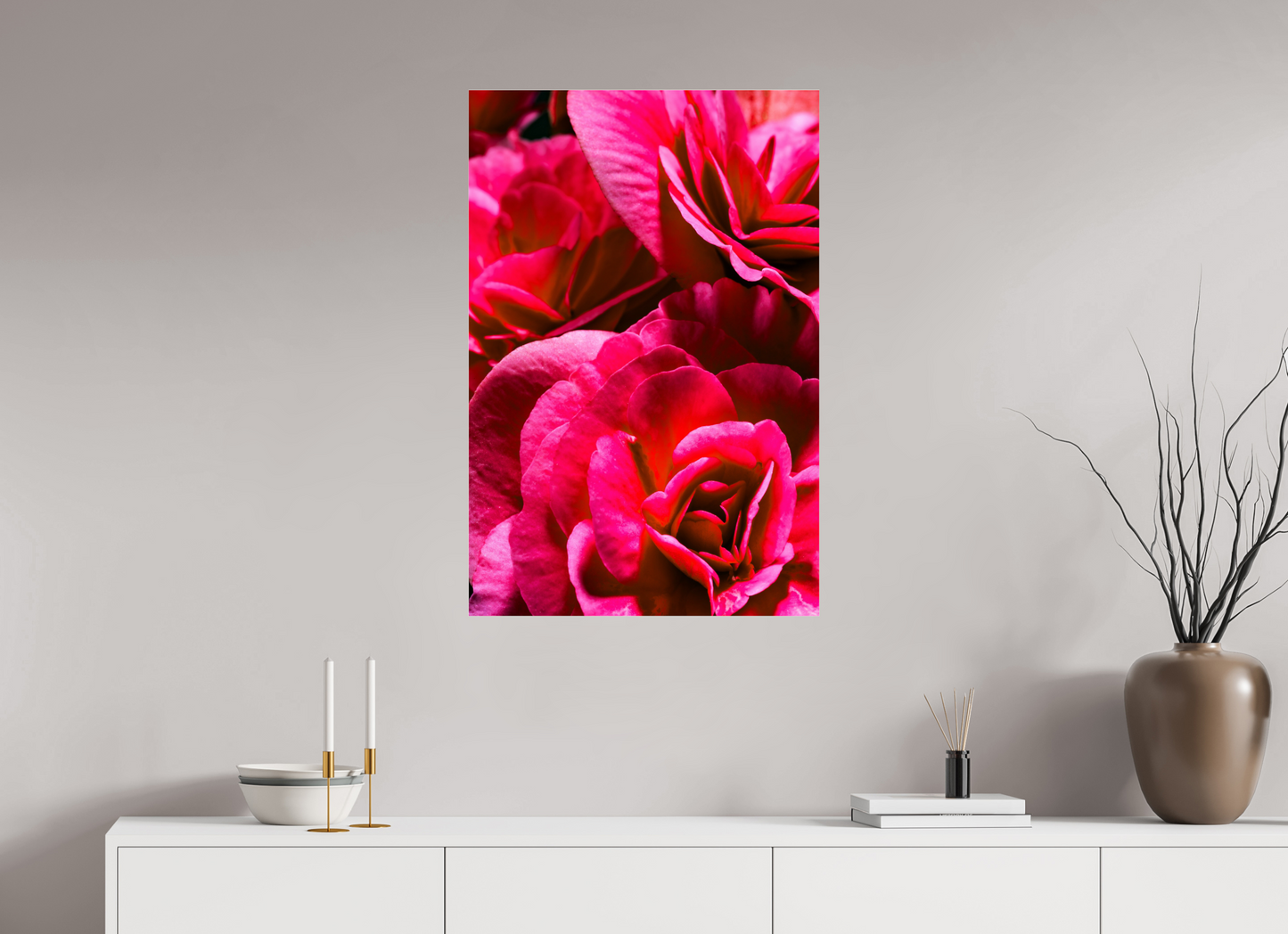 60 x 90 cm, Glänzender Foto-Abzug Acrylglas Kamelie