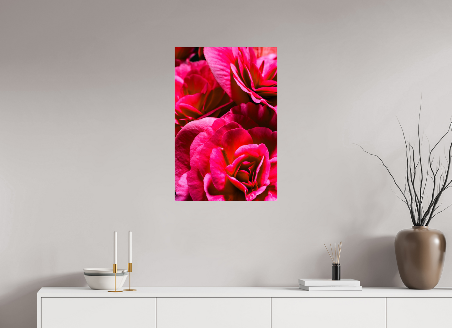 50 x 75 cm, Glänzender Foto-Abzug Acrylglas Kamelie