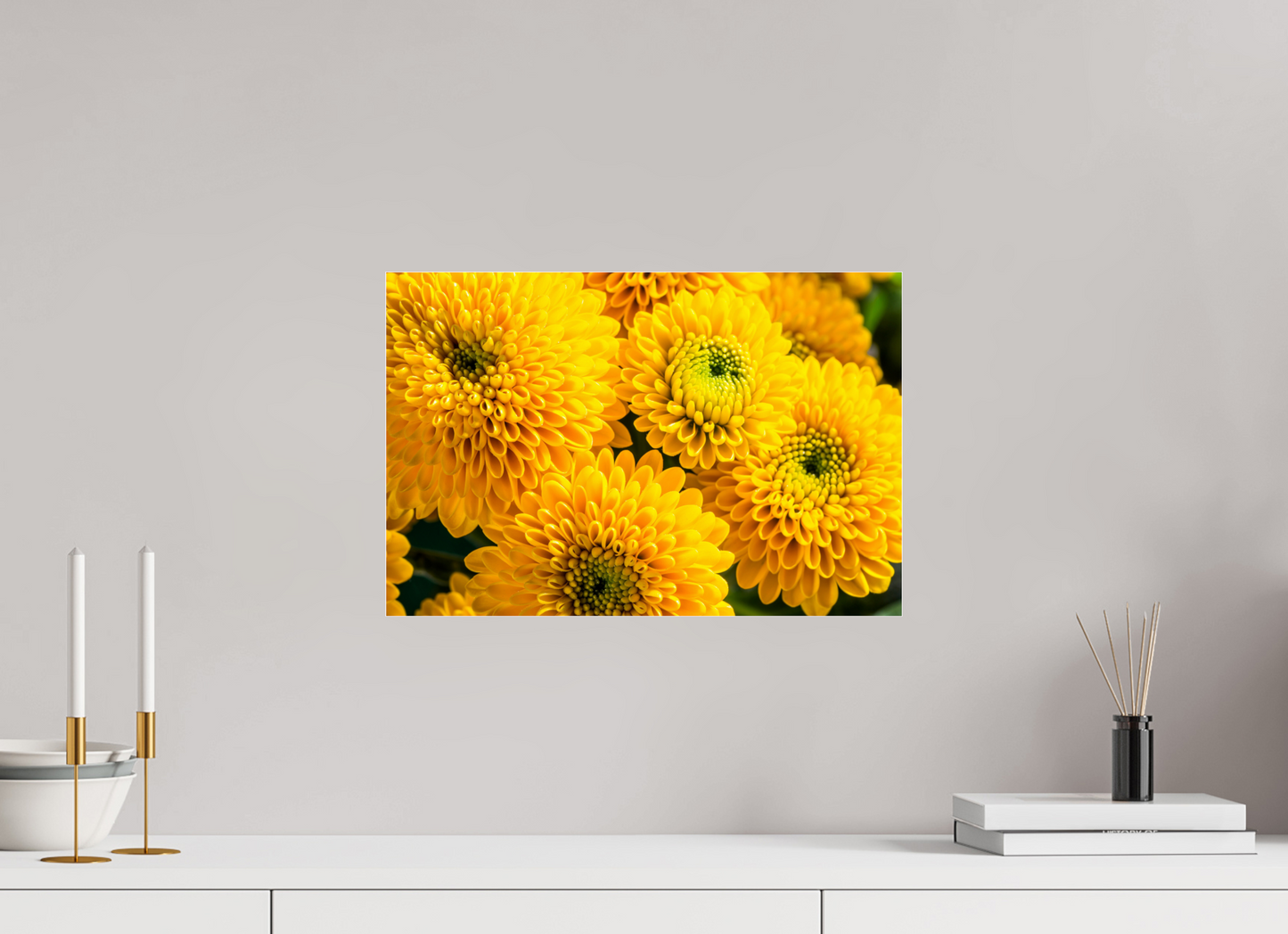 45 x 30 cm, Glänzender Foto-Abzug Acrylglas Chrysanthemen-06