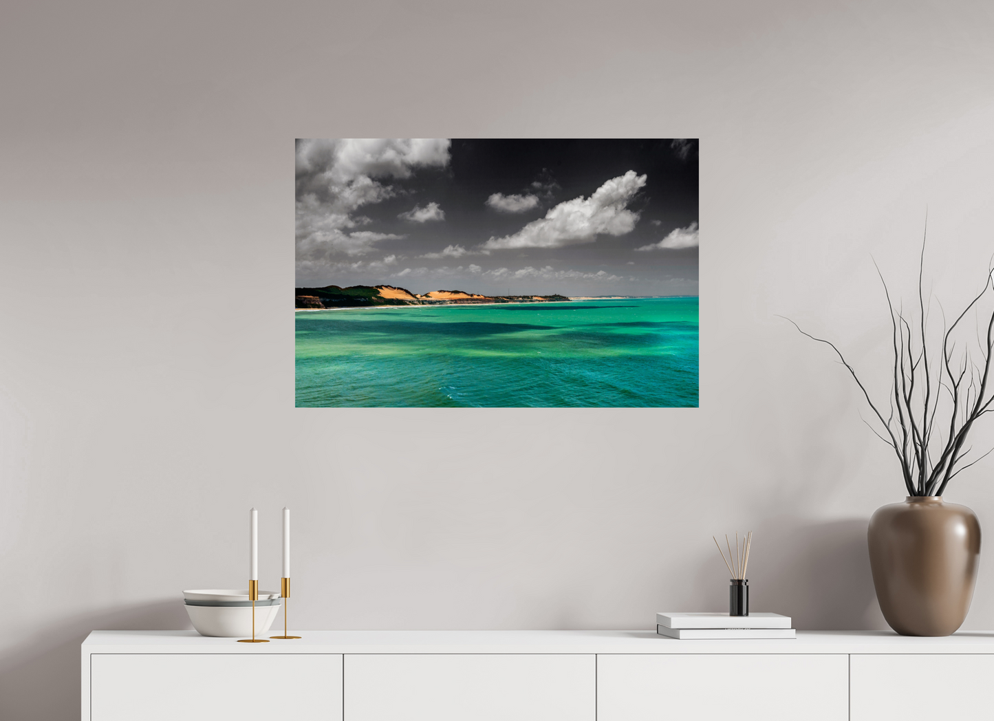90 x 60 cm, Fine Art Print auf Alu-Dibond ohne Aufhang Mirante dos Golfinhos - Tibau do Sul - RN