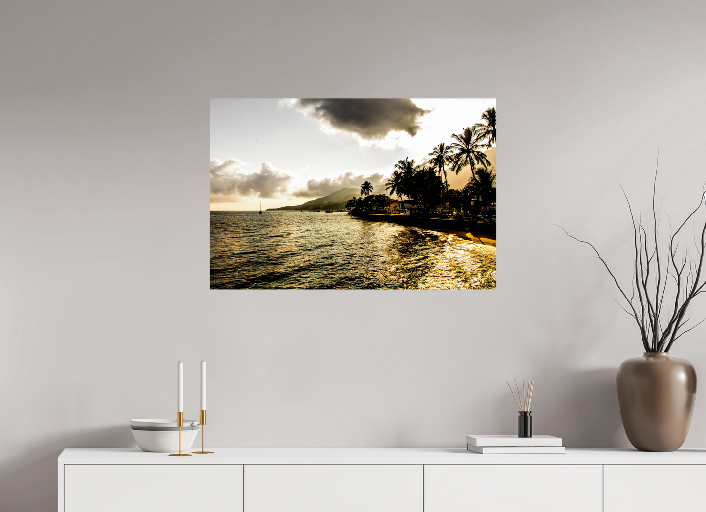 90 x 60 cm, Fine Art Print auf Alu-Dibond ohne Aufhang Vila de Ilhabela - SP