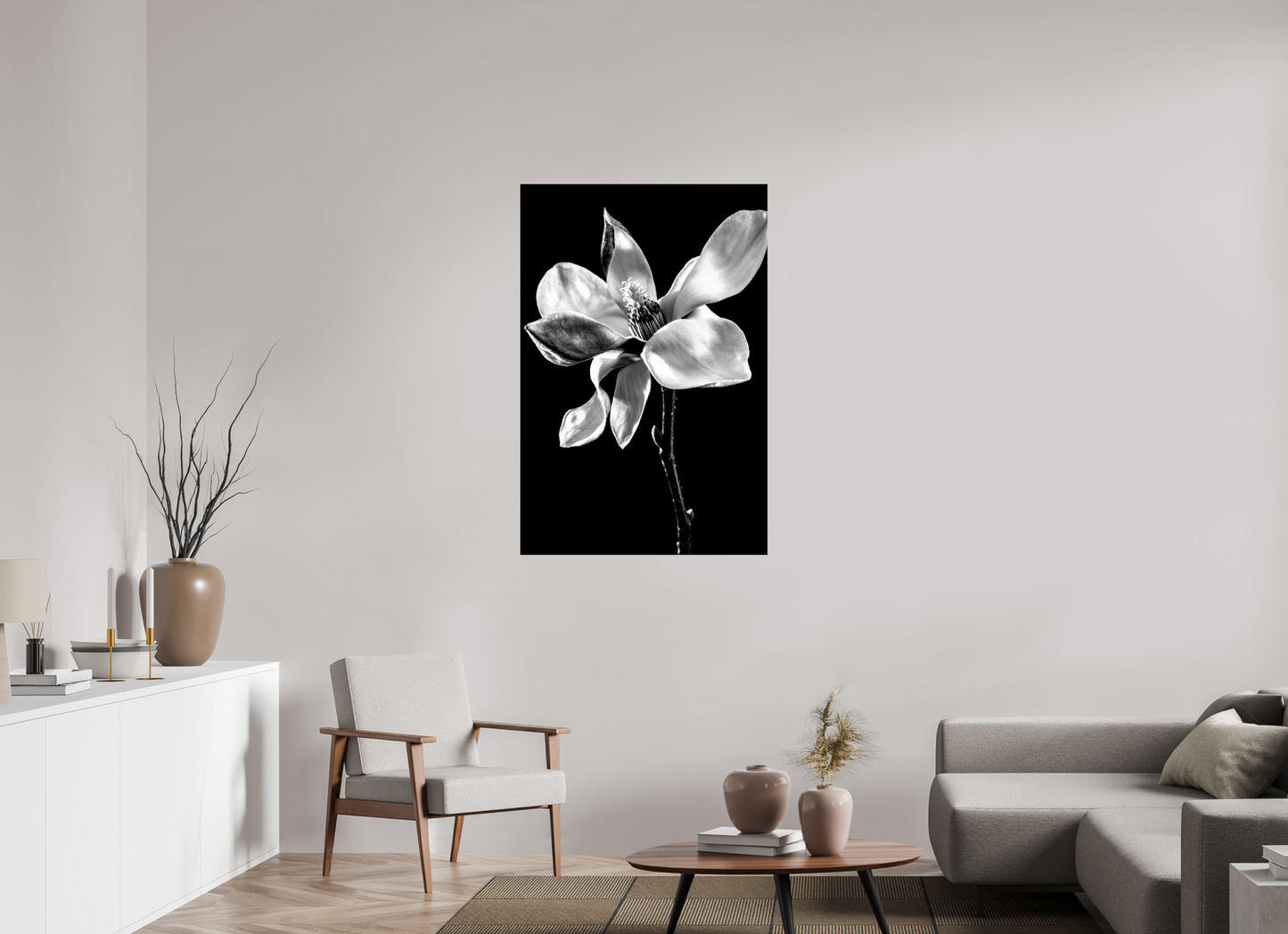 80 x 120 cm, Glänzender Foto-Abzug Acrylglas Magnolie_01