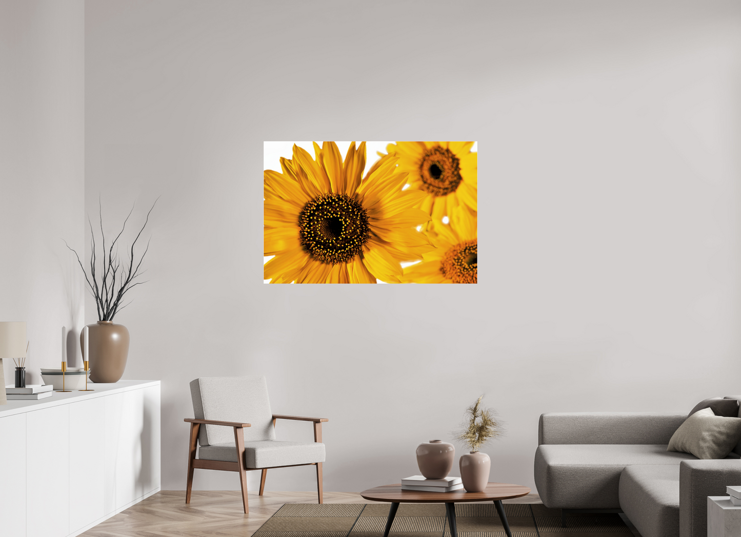 120 x 80 cm, Glänzender Foto-Abzug Acrylglas Sonnenblume