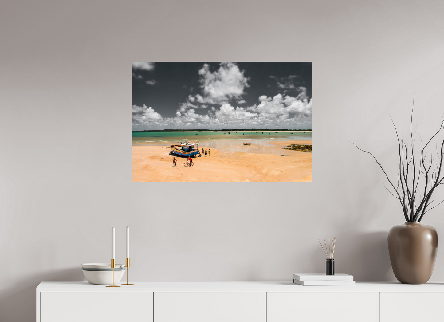 90 x 60 cm, Fine Art Print auf Alu-Dibond ohne Aufhang Pontal de Coruripe - Coruripe - AL