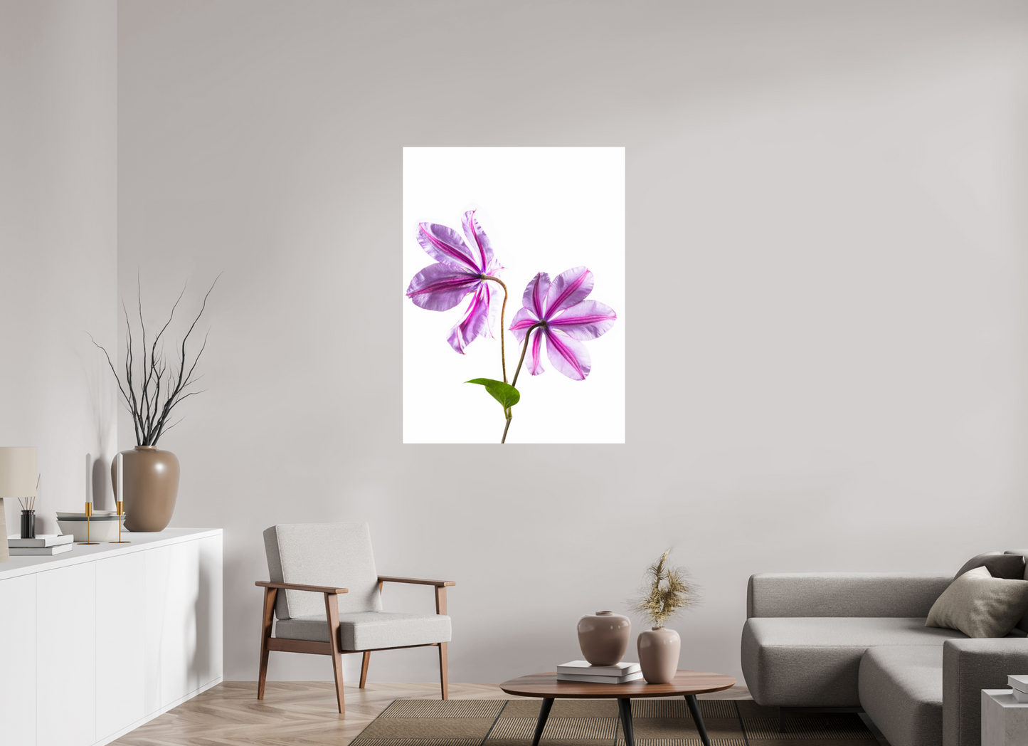 90 x 120 cm, Fine Art Print Baryta auf Alu-Dibond Clematis-01