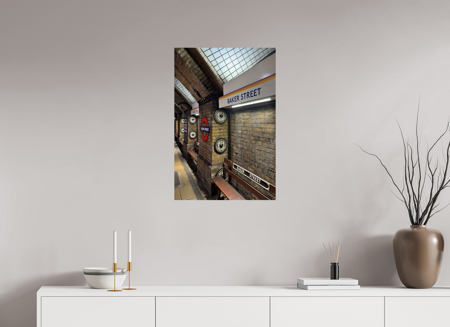 50 x 75 cm, Fine Art Print Metallic Edition Baker-Street #2 London