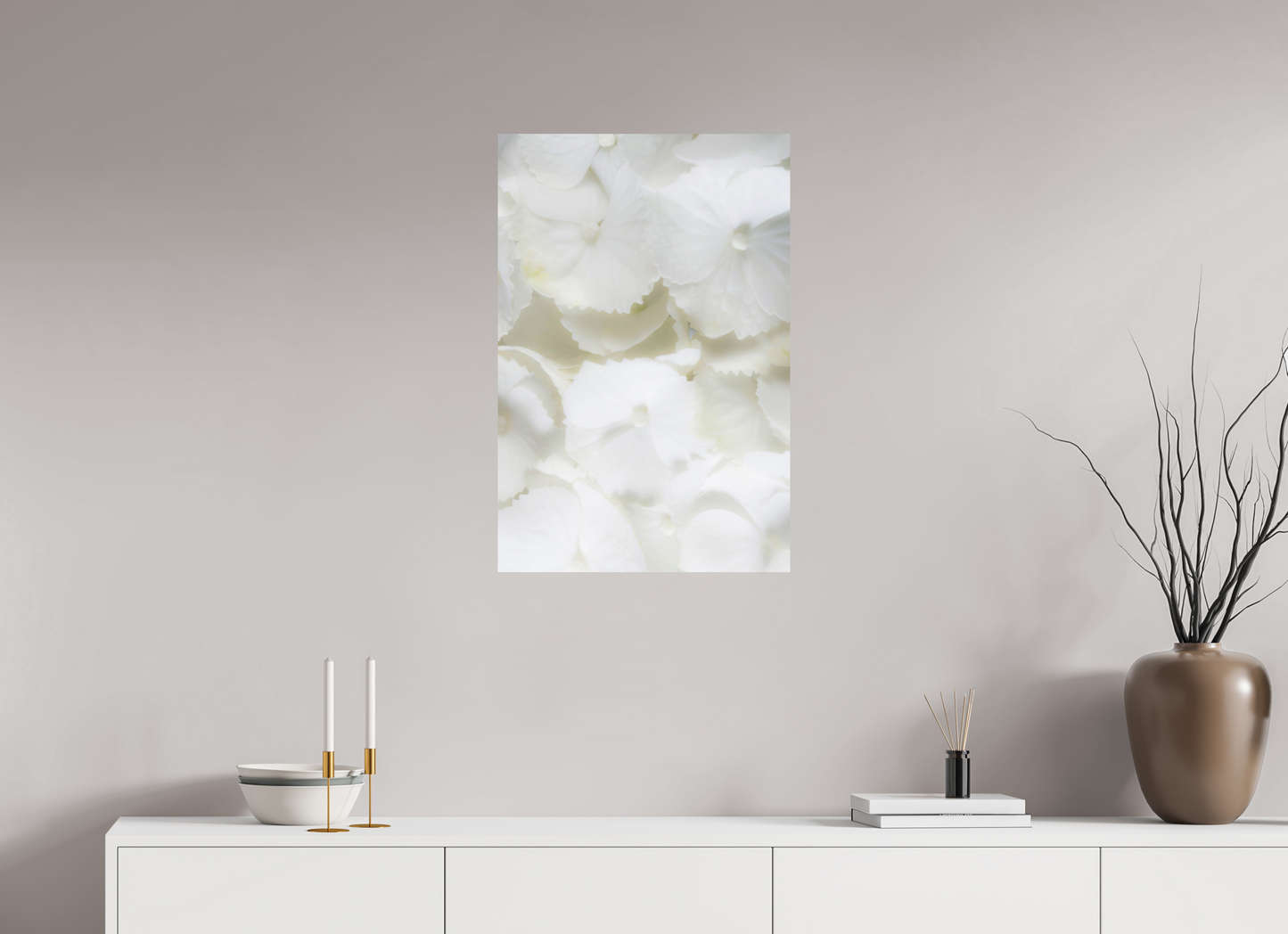 50 x 75 cm, Fine Art Print Baryta auf Alu-Dibond Bauernhortensie