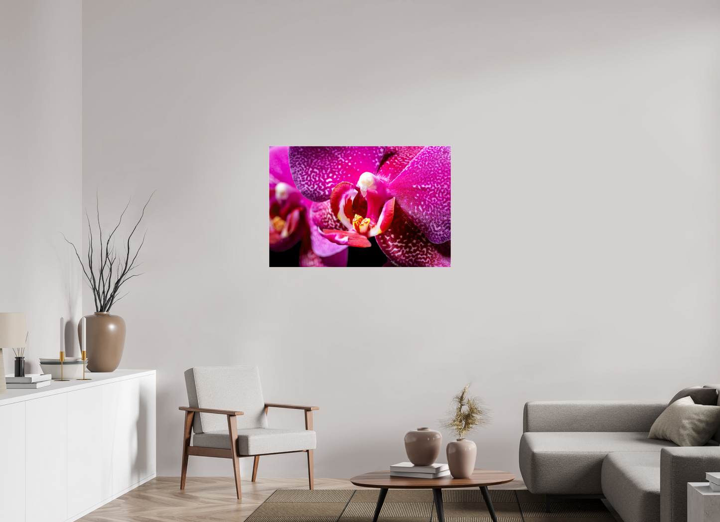105 x 70 cm, Glänzender Foto-Abzug Acrylglas DORITAENOPSIS_BURGUNDY_01