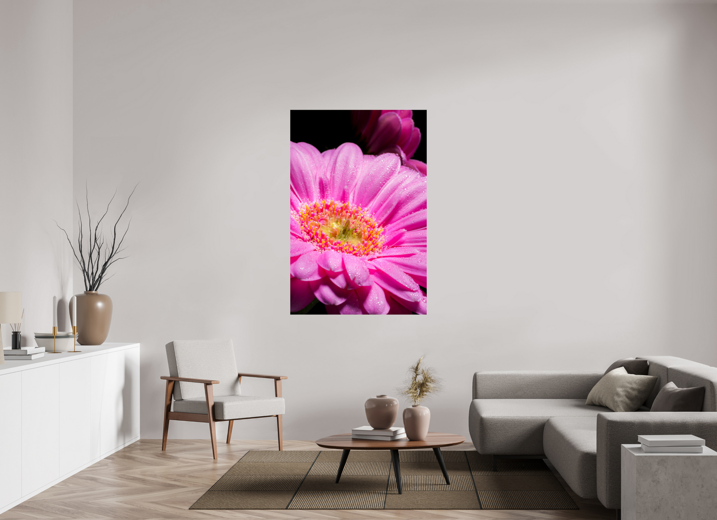 100 x 150 cm, Fine Art Print Baryta auf Alu-Dibond Gerbera_01