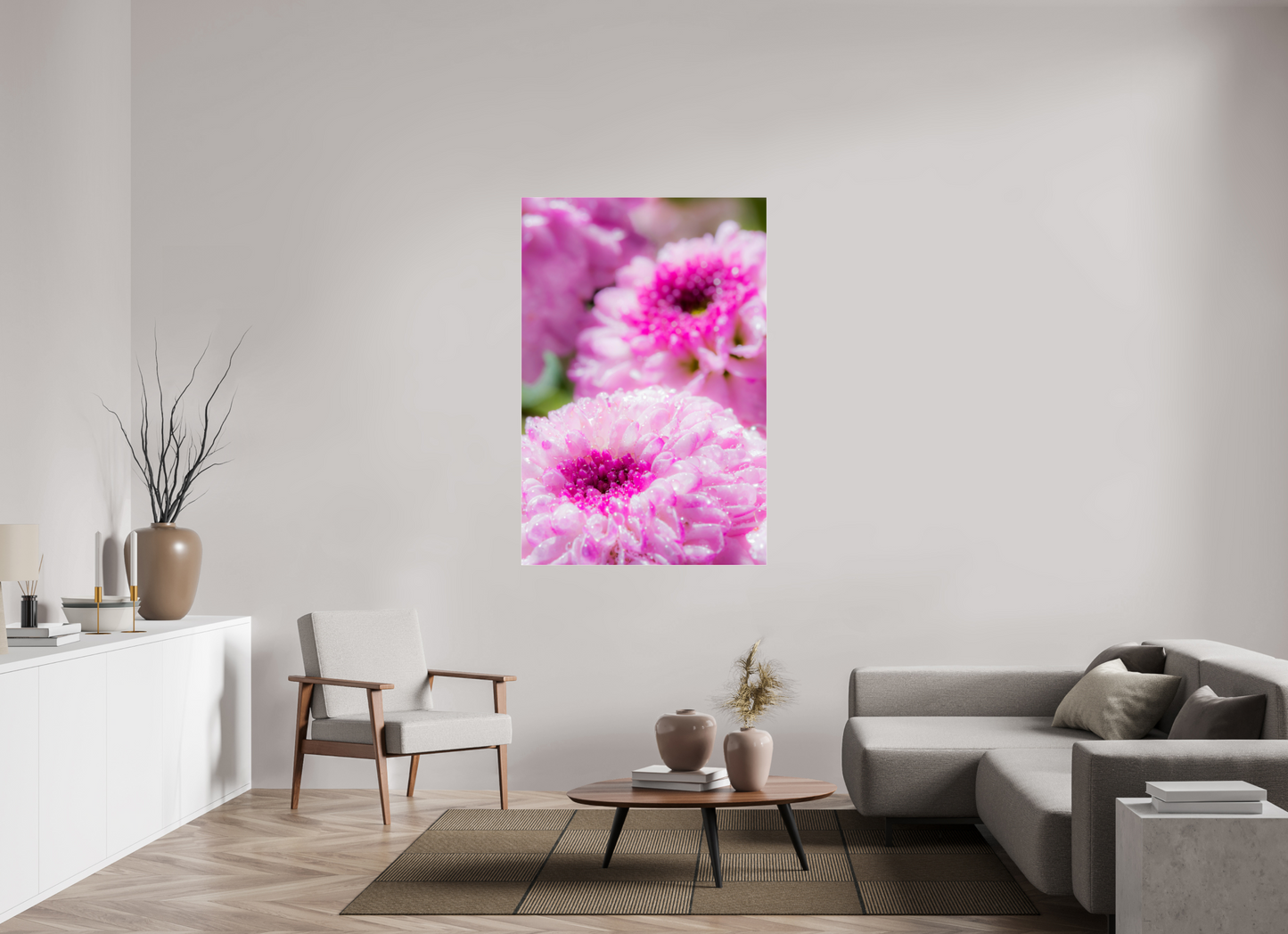 100 x 150 cm, Glänzender Foto-Abzug Acrylglas Chrysanthemen_08