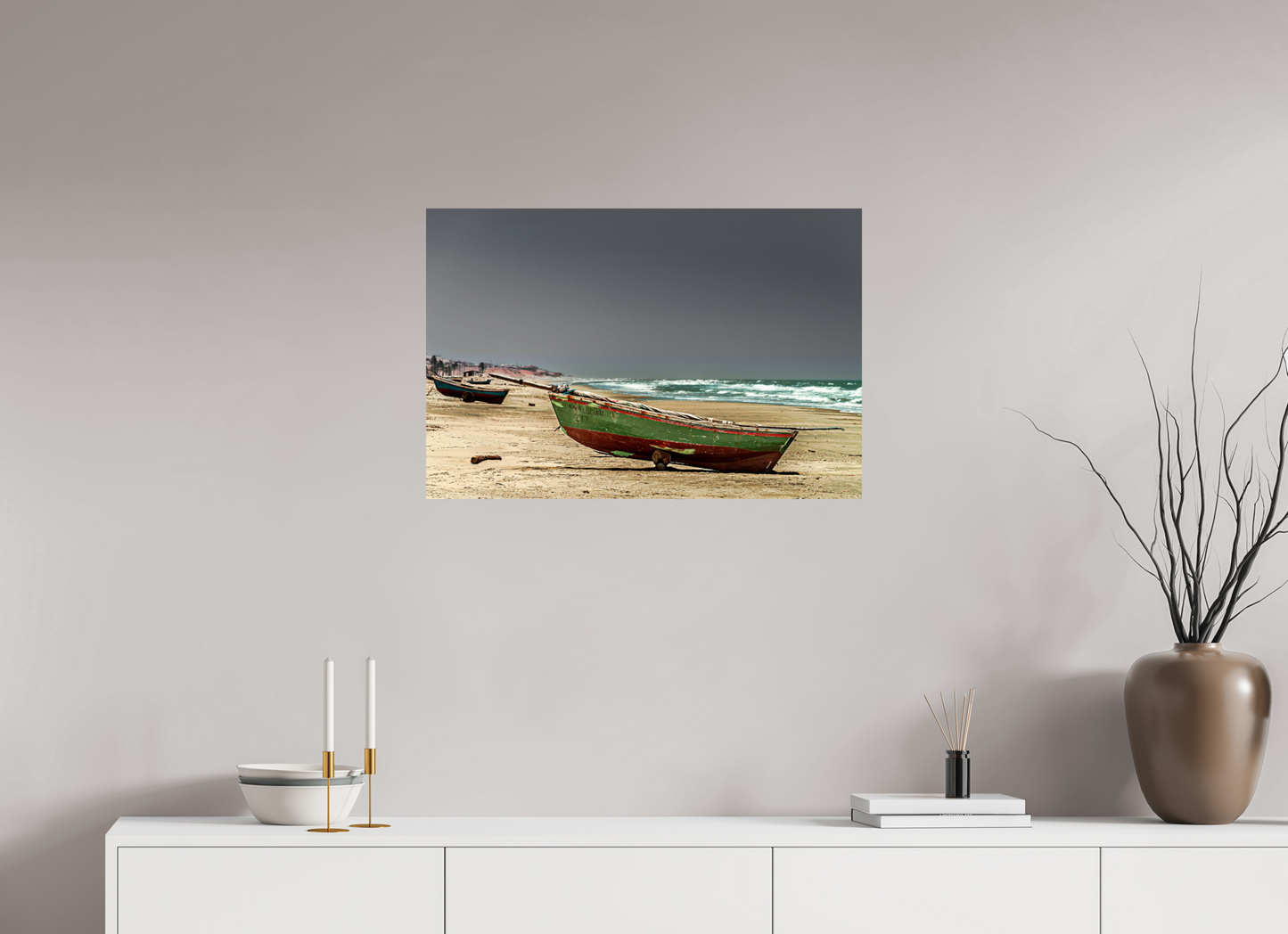 75 x 50 cm, Fine Art Print auf Alu-Dibond ohne Aufhang Praia do Rosado -Porto do Mangue - RN