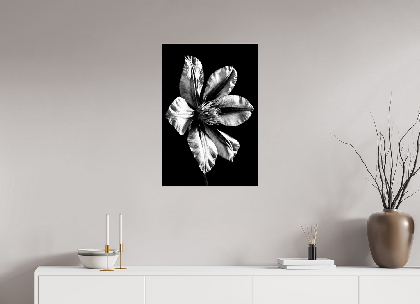 50 x 75 cm, ChromaLuxe HD Metal Print Clematis-04