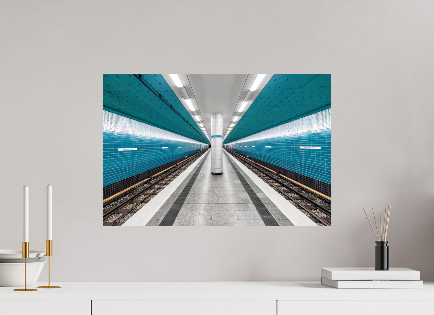 60 x 40 cm, Fine Art Print Metallic Edition Hammer-Kirche #1 Hamburg