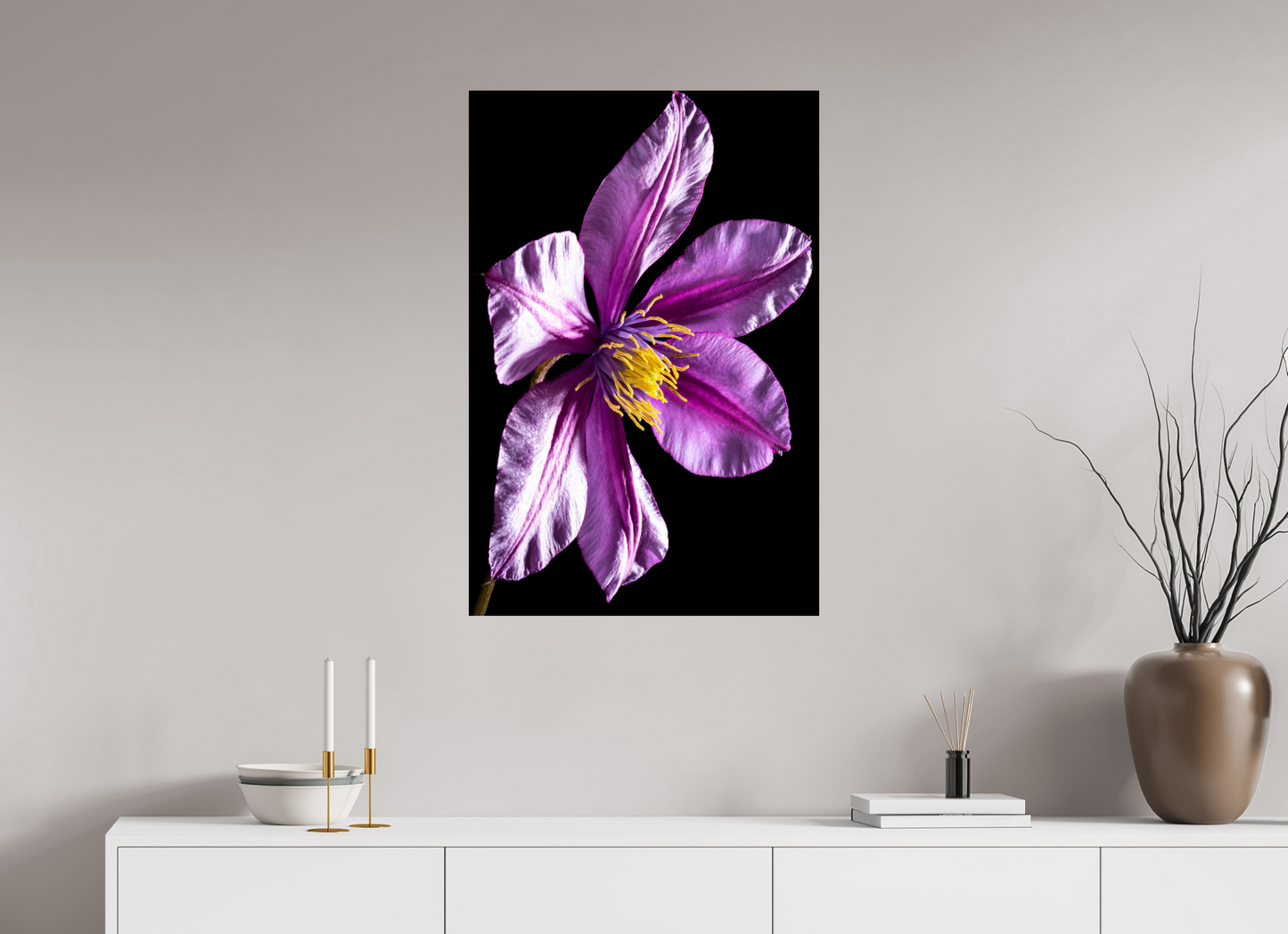 60 x 90 cm, ChromaLuxe HD Metal Print Clematis-05
