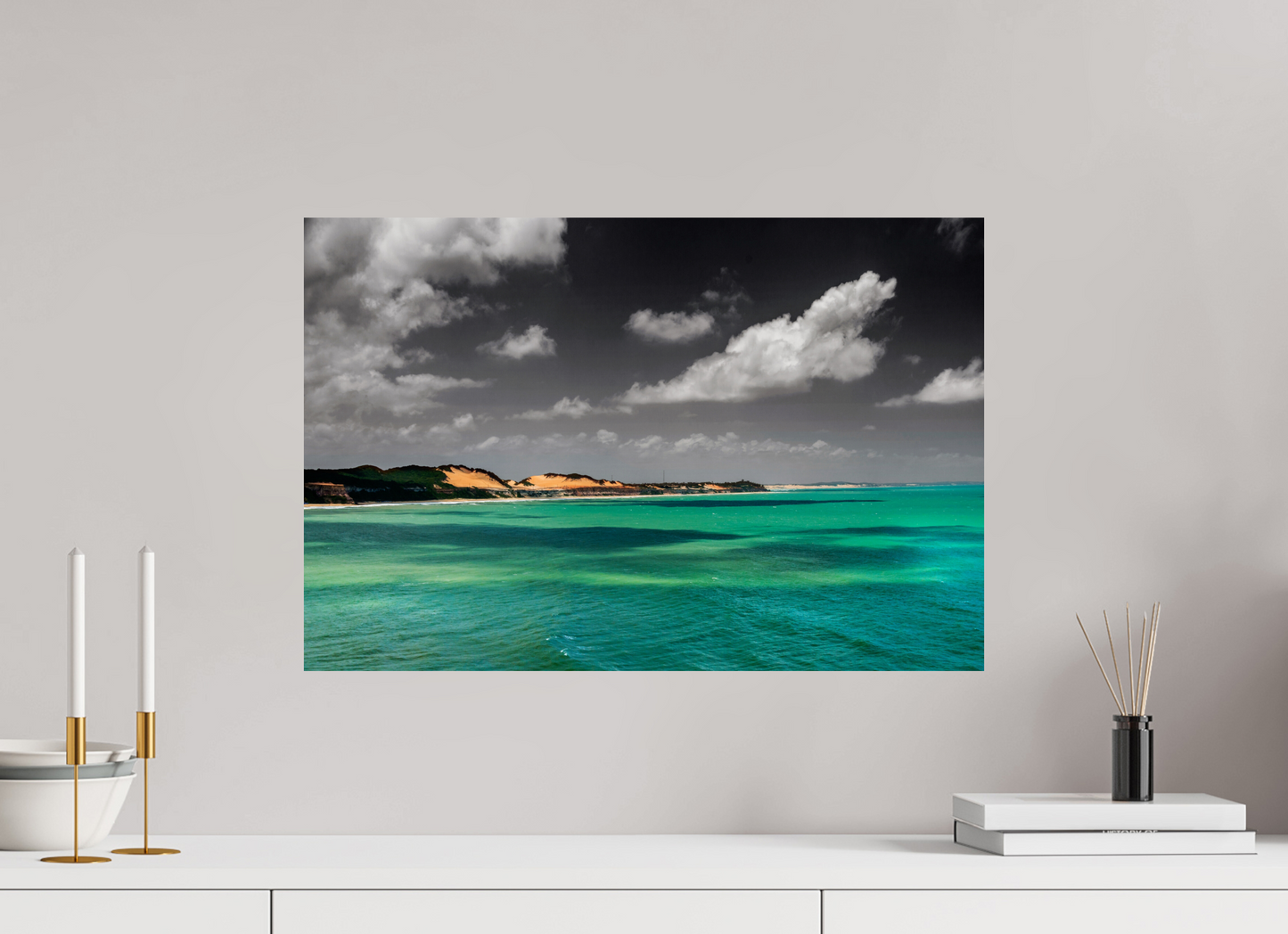 60 x 40 cm, Fine Art Print auf Alu-Dibond ohne Aufhang Mirante dos Golfinhos - Tibau do Sul - RN