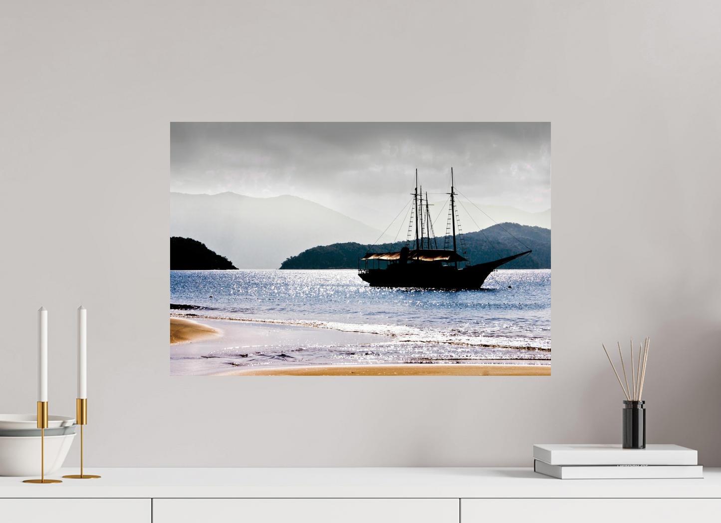 60 x 40 cm, Fine Art Print auf Alu-Dibond ohne Aufhang Ilha dos Porcos - Ubatuba - SP