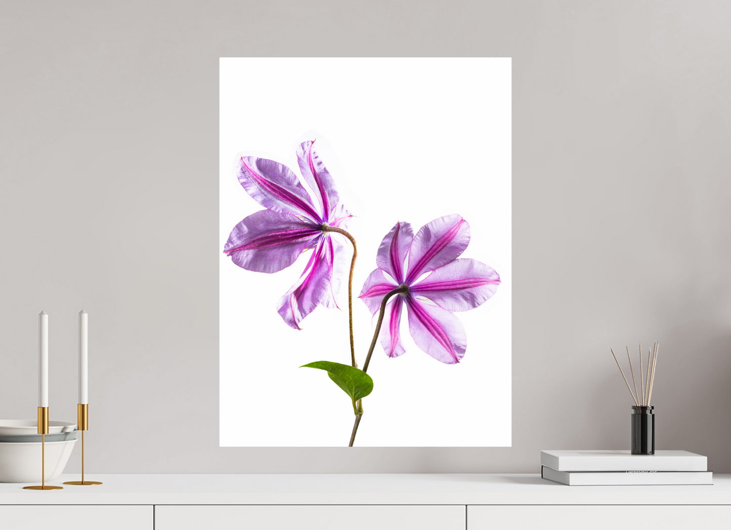 45 x 60 cm, ChromaLuxe HD Metal Print Clematis-01