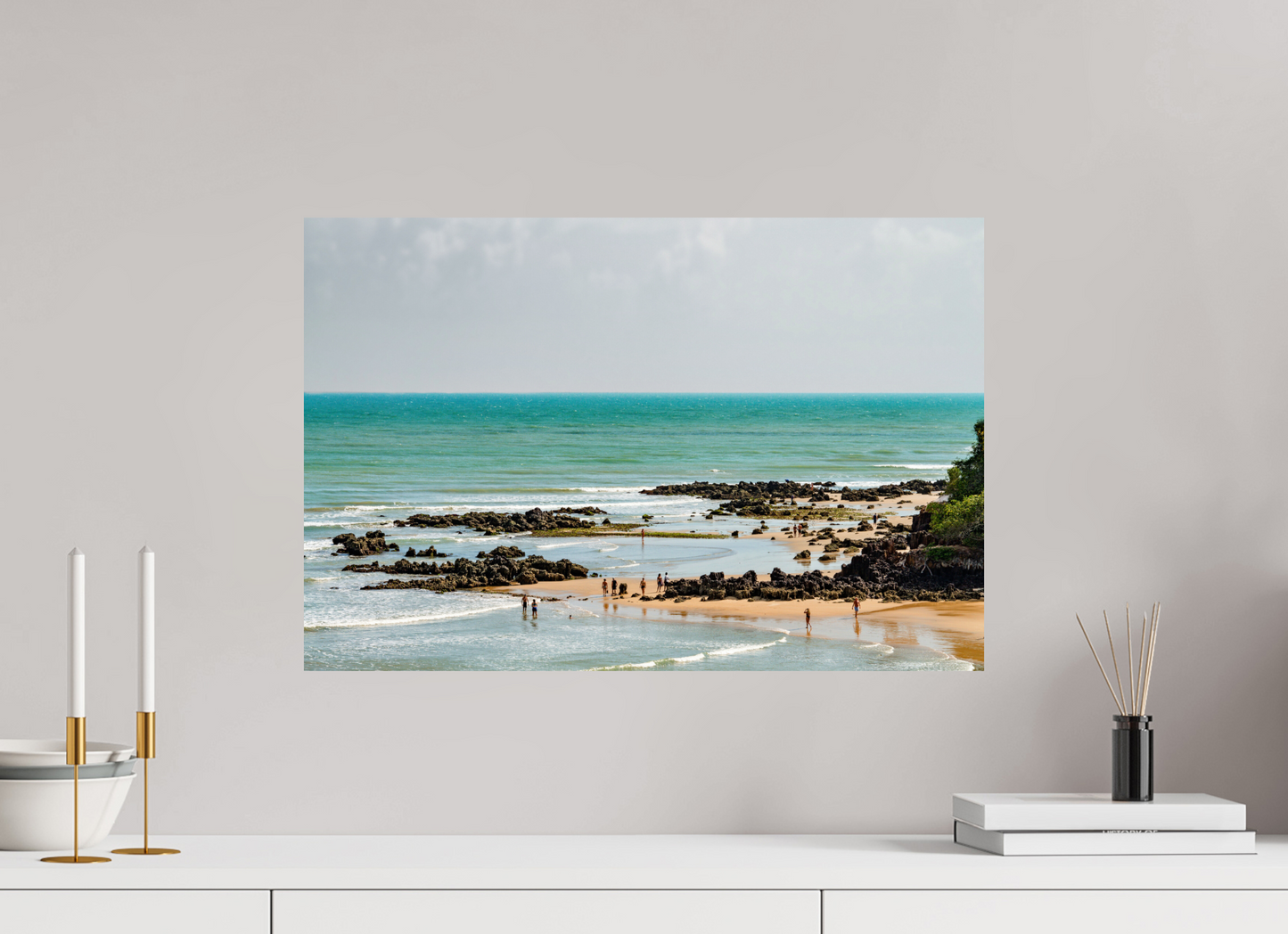 60 x 40 cm, Fine Art Print auf Alu-Dibond ohne Aufhang Praia de Ponta Negra - RN