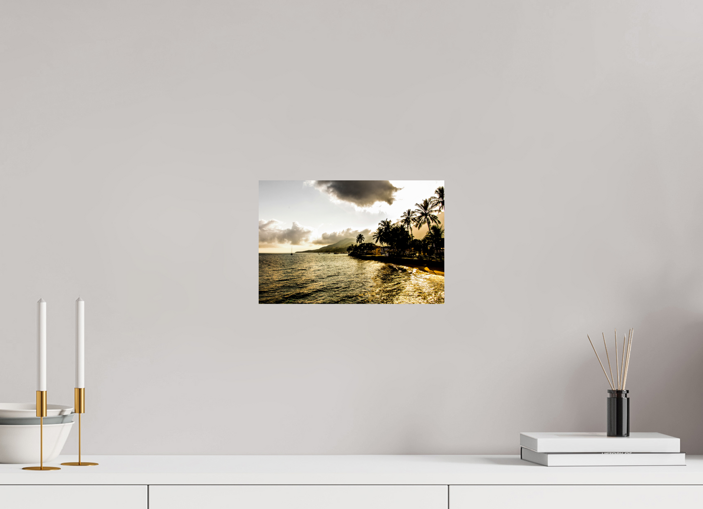 30 x 20 cm, Fine Art Print auf Alu-Dibond ohne Aufhang Vila de Ilhabela - SP