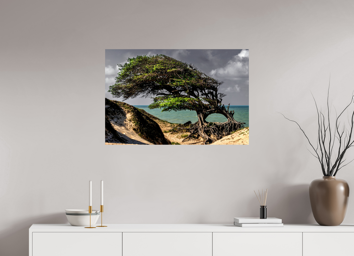 90 x 60 cm, Fine Art Print auf Alu-Dibond ohne Aufhang Farol de São Roque - Maxaranguape - PB