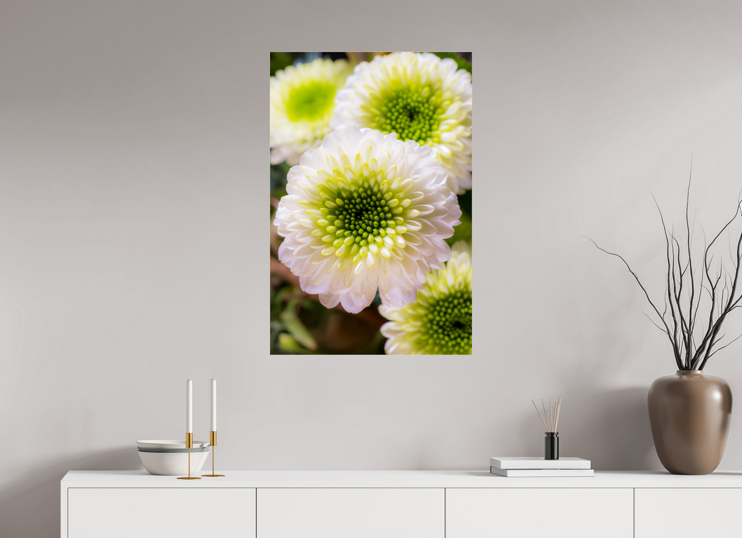 60 x 90 cm, Glänzender Foto-Abzug Acrylglas Chrysanthemen-01