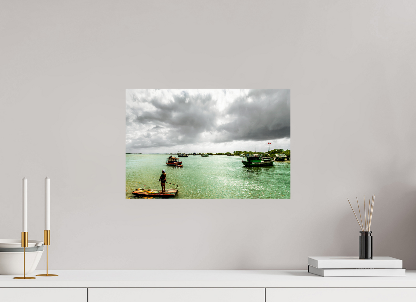 45 x 30 cm, Fine Art Print auf Alu-Dibond ohne Aufhang Rio João de Tiba - Santa Cruz Cabrália - BA