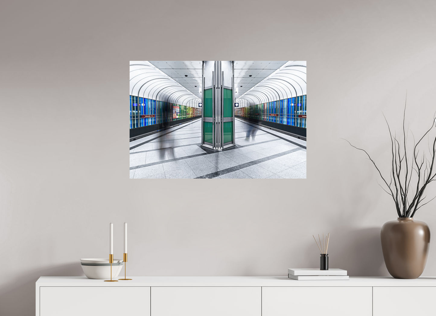 90 x 60 cm, Fine Art Print Metallic Edition Duefelrlstrasse #4 München