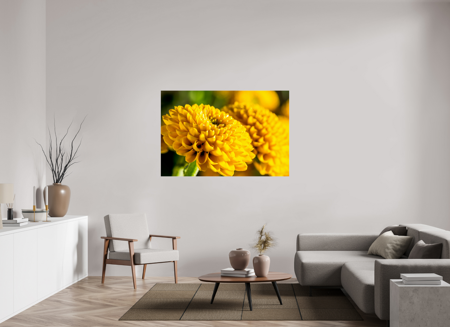 150 x 100 cm, Glänzender Foto-Abzug Acrylglas Chrysanthemen-04