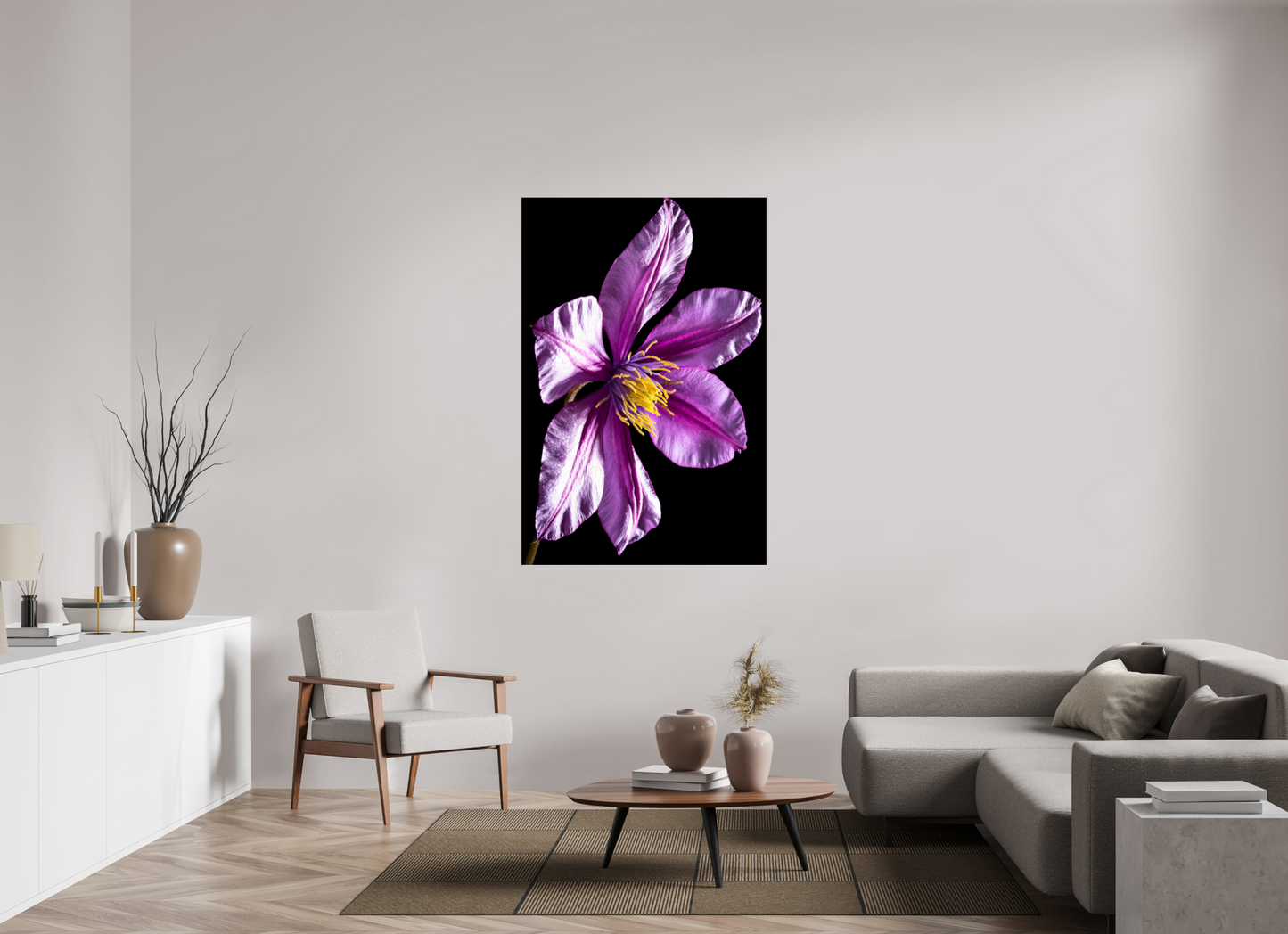 100 x 150 cm, Glänzender Foto-Abzug Acrylglas Clematis-05